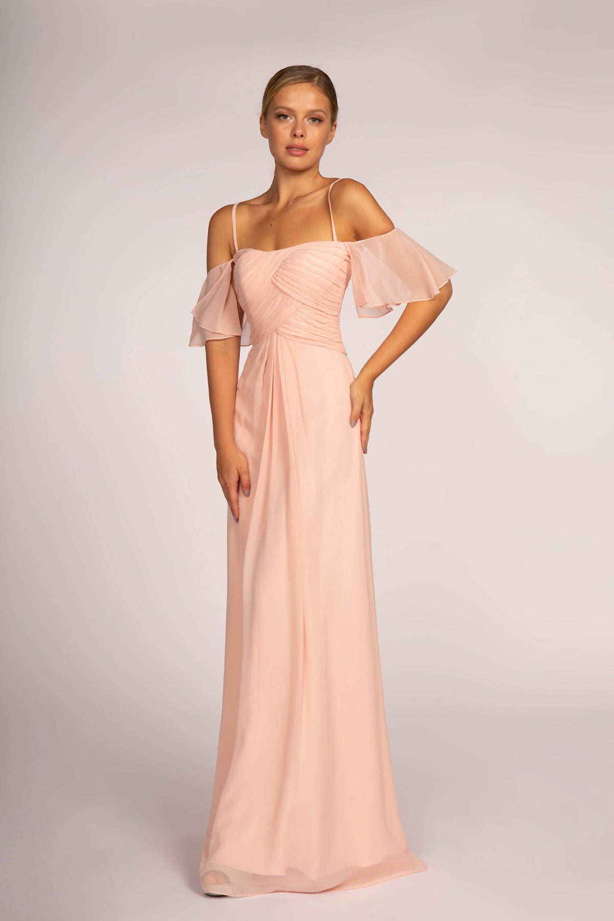 Spaghetti Strap Chiffon Long Dress - RoshelLuxe.com