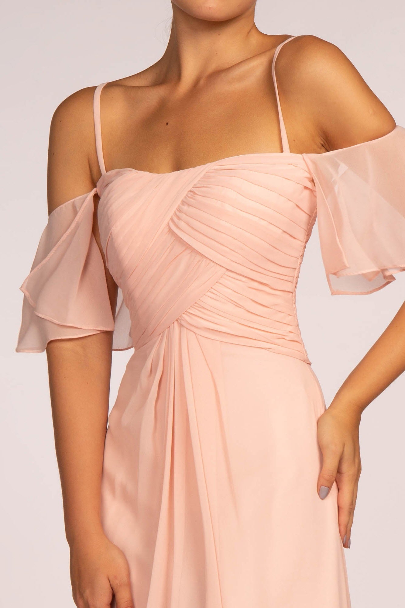 Spaghetti Strap Chiffon Long Dress - RoshelLuxe.com