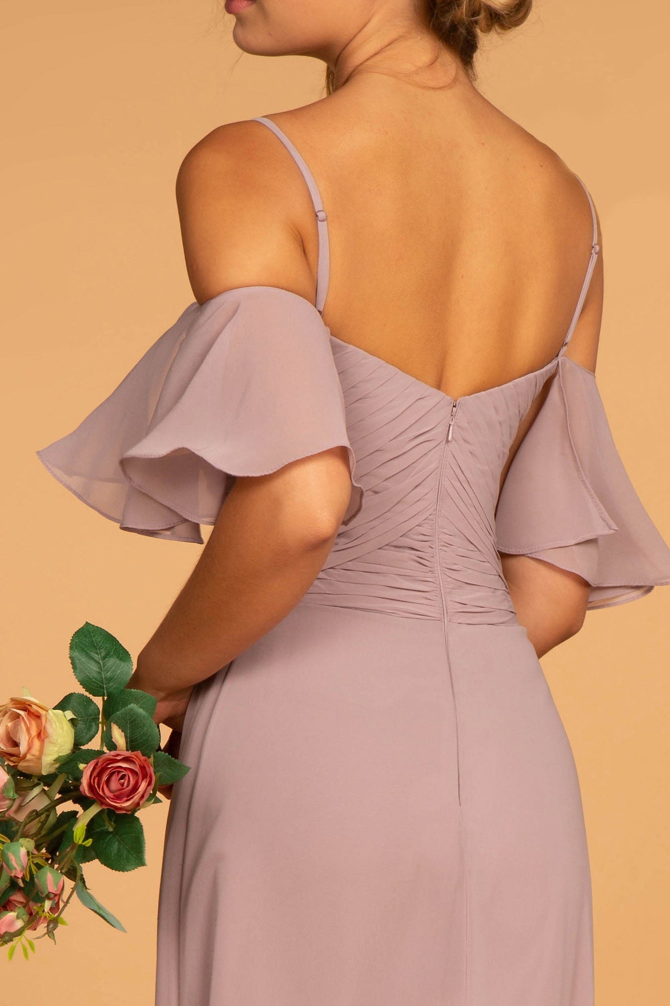Spaghetti Strap Chiffon Long Dress - RoshelLuxe.com