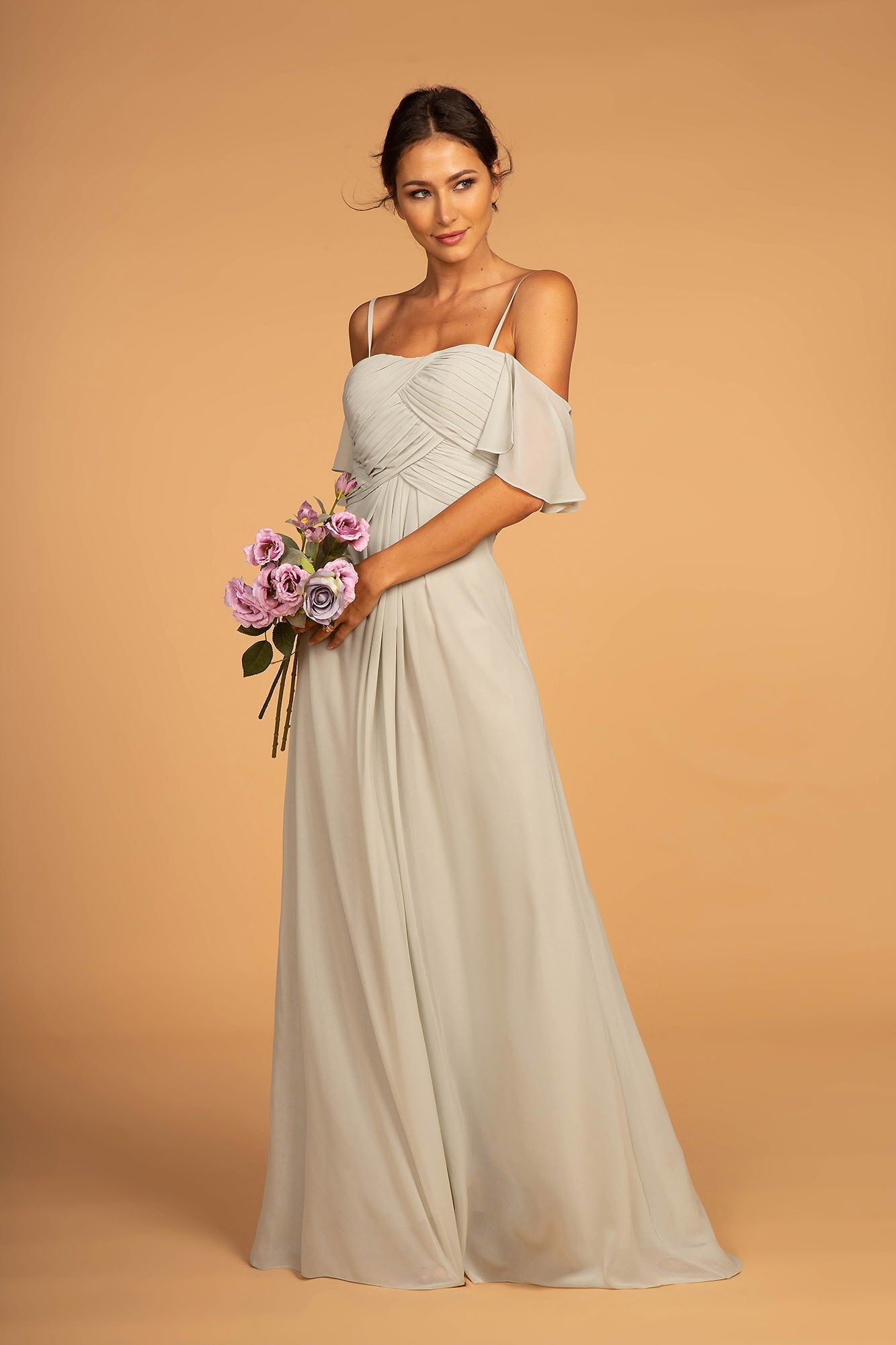 Spaghetti Strap Chiffon Long Dress - RoshelLuxe.com