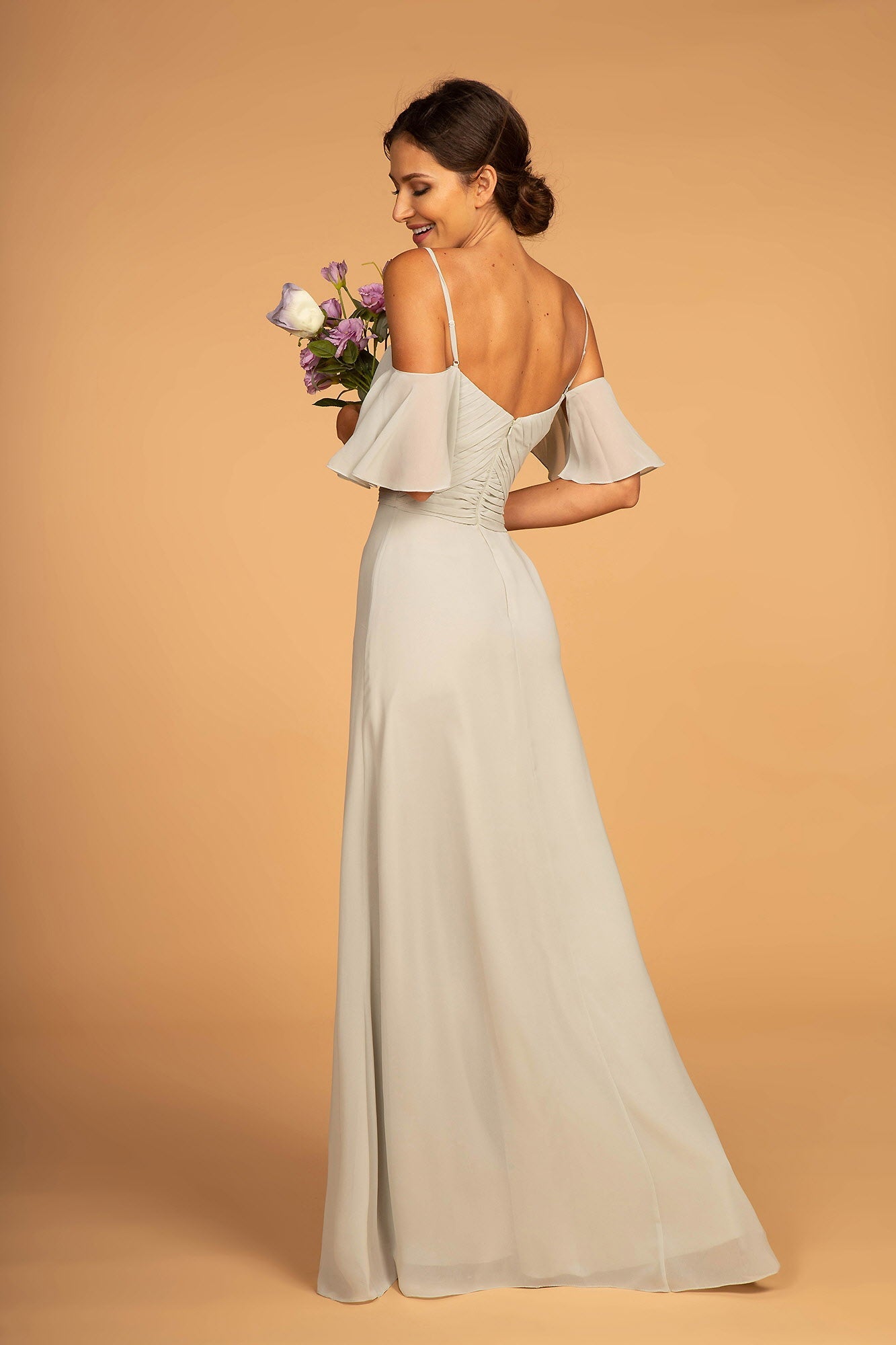 Spaghetti Strap Chiffon Long Dress - RoshelLuxe.com