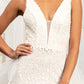 3-D Flower Applique Mermaid Mesh Wedding Gown w/ Detached Mesh Layer - RoshelLuxe.com