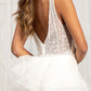 3-D Flower Applique Mermaid Mesh Wedding Gown w/ Detached Mesh Layer - RoshelLuxe.com