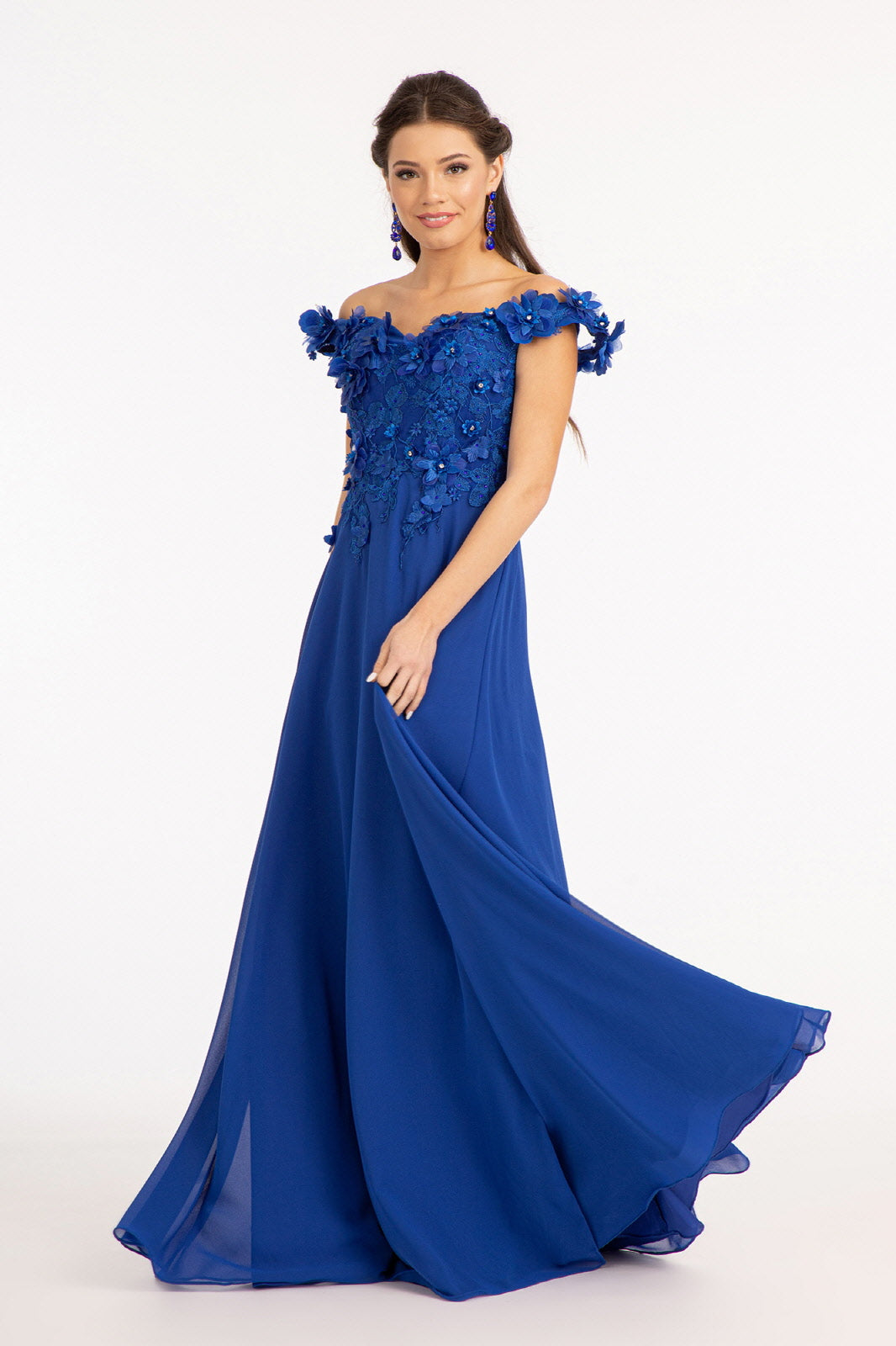 Sublime Off-shoulder Floral Neckline A-line Maxi Dress from Elizabeth K - RoshelLuxe.com