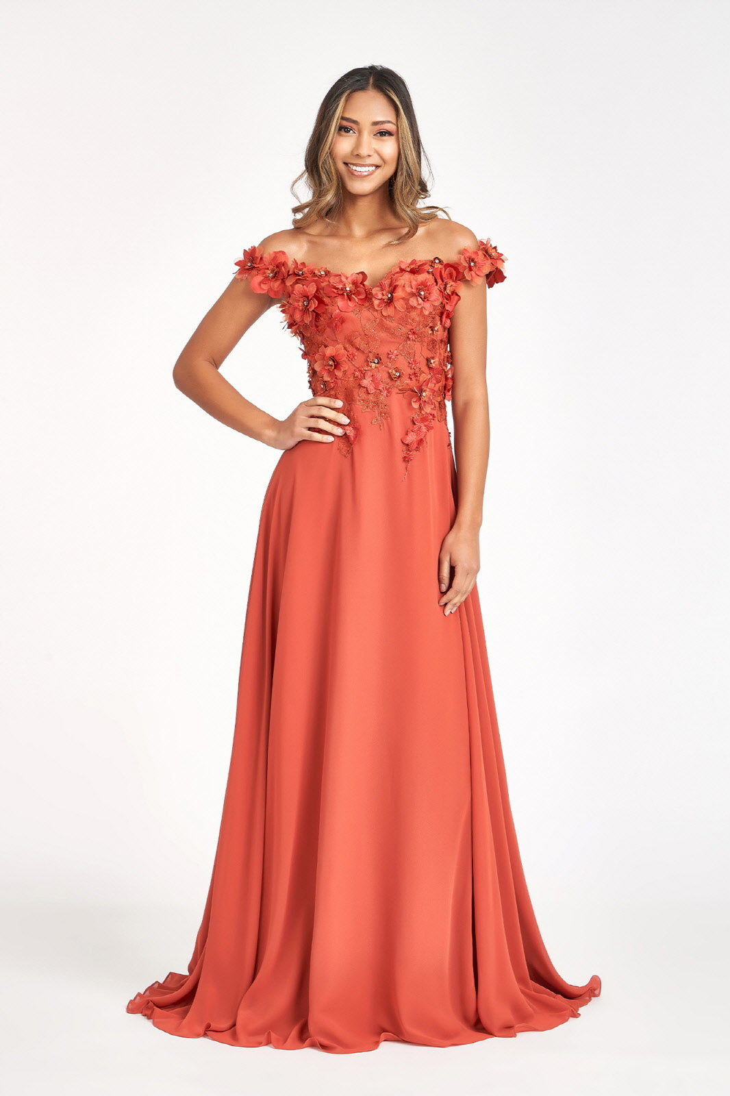 Sublime Off-shoulder Floral Neckline A-line Maxi Dress from Elizabeth K - RoshelLuxe.com