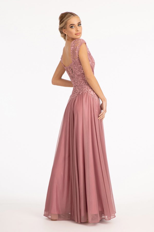 Beads Embellished Embroidered A-line Dress w/ Scoop-Neck - RoshelLuxe.com