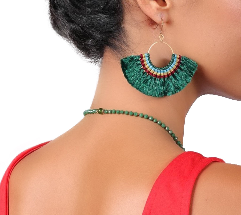 Tassel Fan Earrings - RoshelLuxe.com