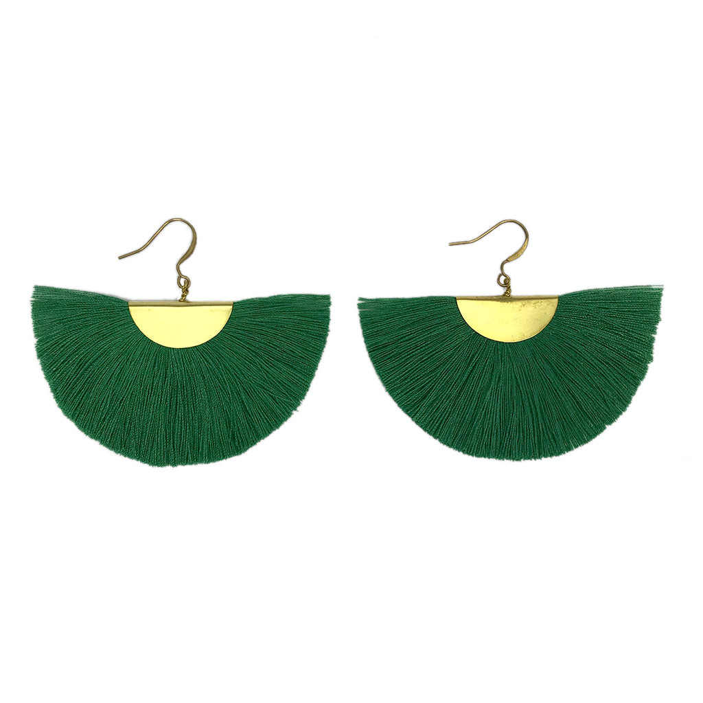 Half Moon Fan Earrings - RoshelLuxe.com