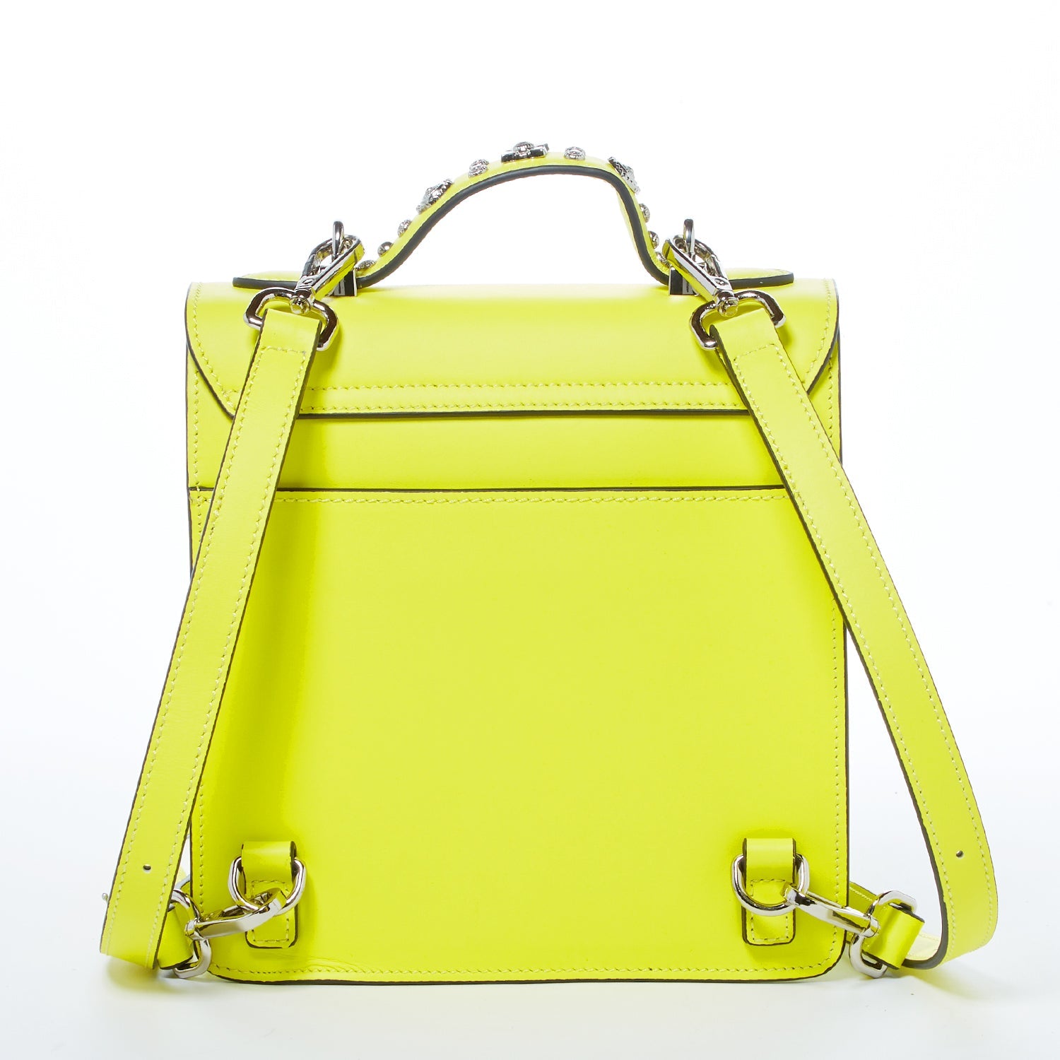 Convertible Leather Backpack Purse Yellow Crossbody Bag - RoshelLuxe.com