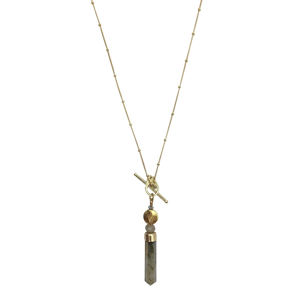 Labradorite Lariat Necklace - RoshelLuxe.com