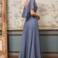 A-Line Chiffon Gown With Caplet - RoshelLuxe.com