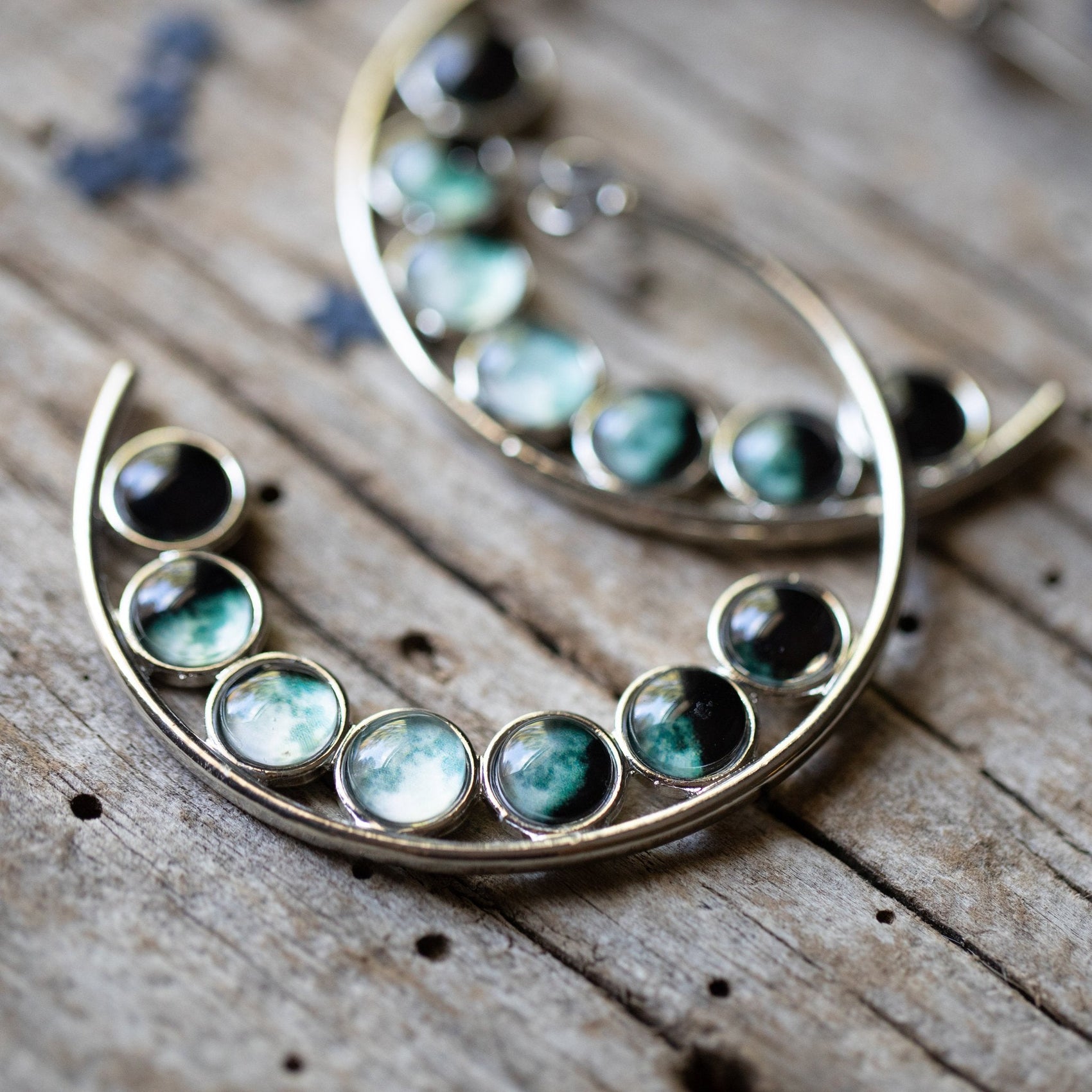 Moon Phase Hoop Earrings - RoshelLuxe.com