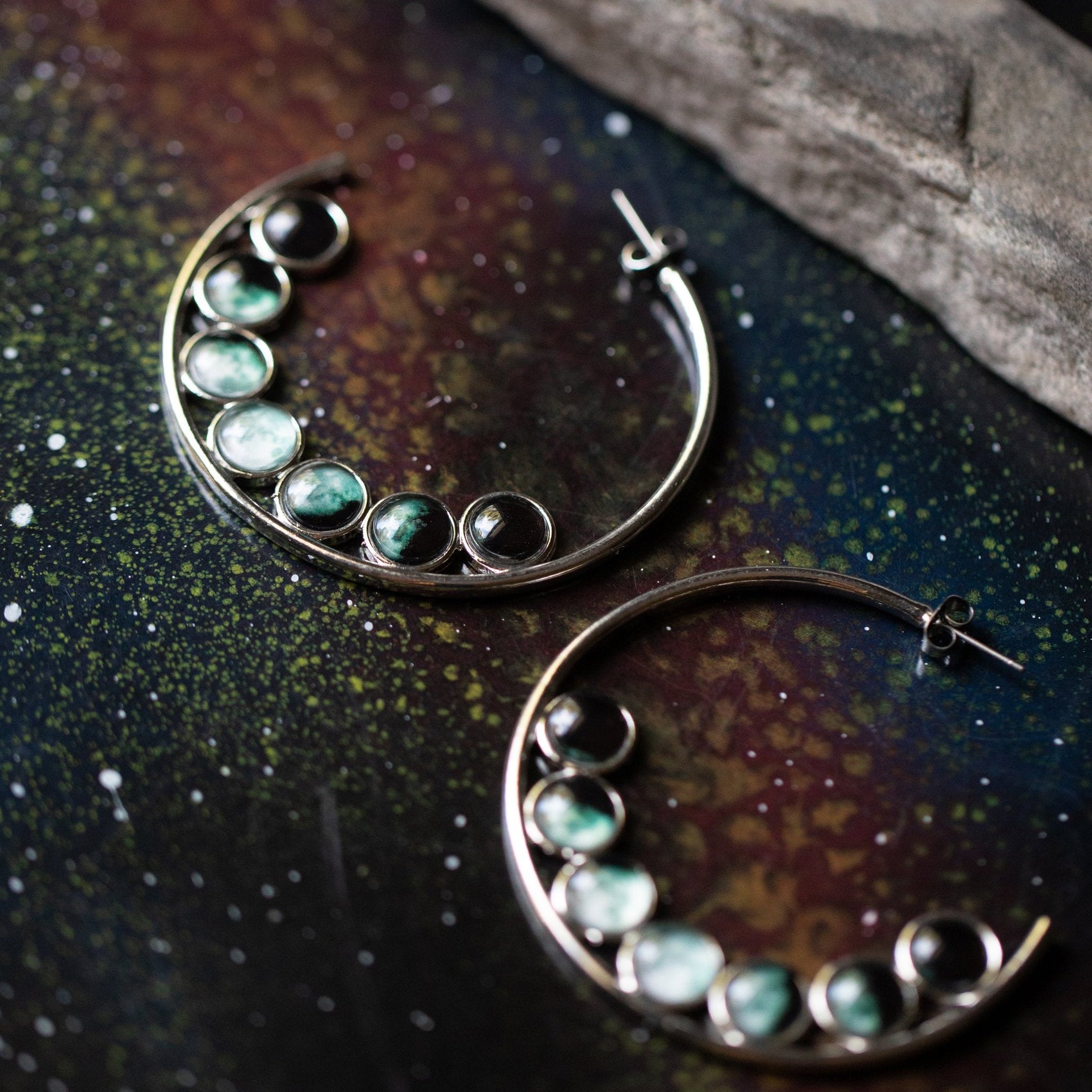 Moon Phase Hoop Earrings - RoshelLuxe.com