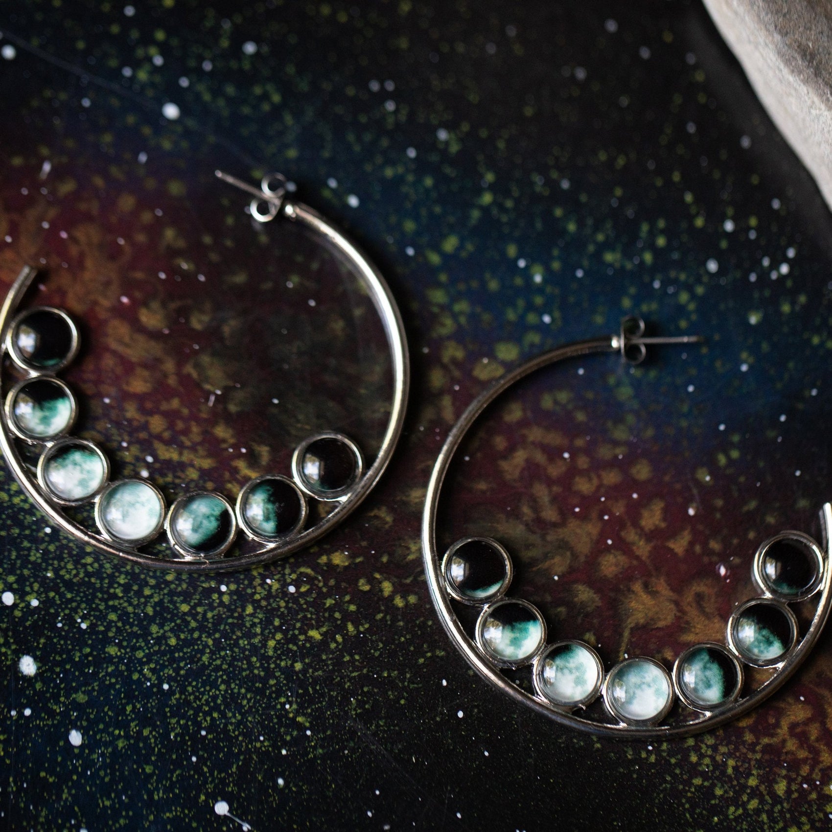Moon Phase Hoop Earrings - RoshelLuxe.com