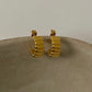 Mini Emma Ribbed Earrings- Gold - RoshelLuxe.com