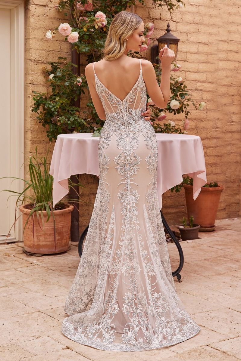 Fit & Flare Embellished Wedding Gown - RoshelLuxe.com