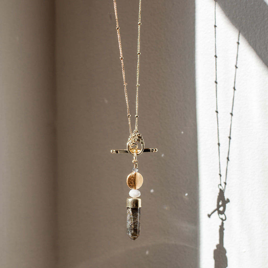 Labradorite Lariat Necklace - RoshelLuxe.com
