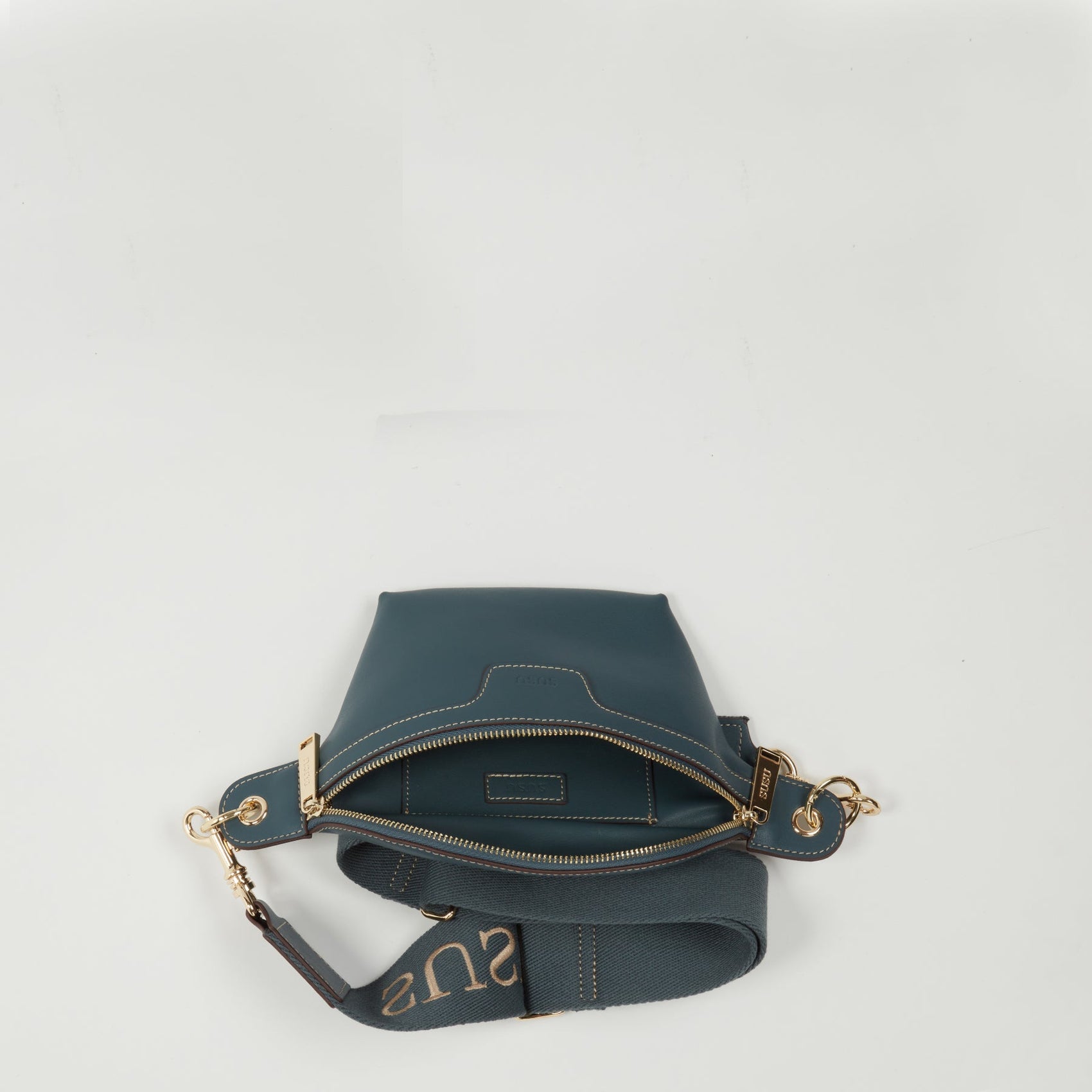 Chest Sling Bag Shoulder Sling Bag Small Blue Leather Crossbody - RoshelLuxe.com