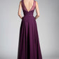 A-Line Chiffon Dress with Illusion Neckline - RoshelLuxe.com