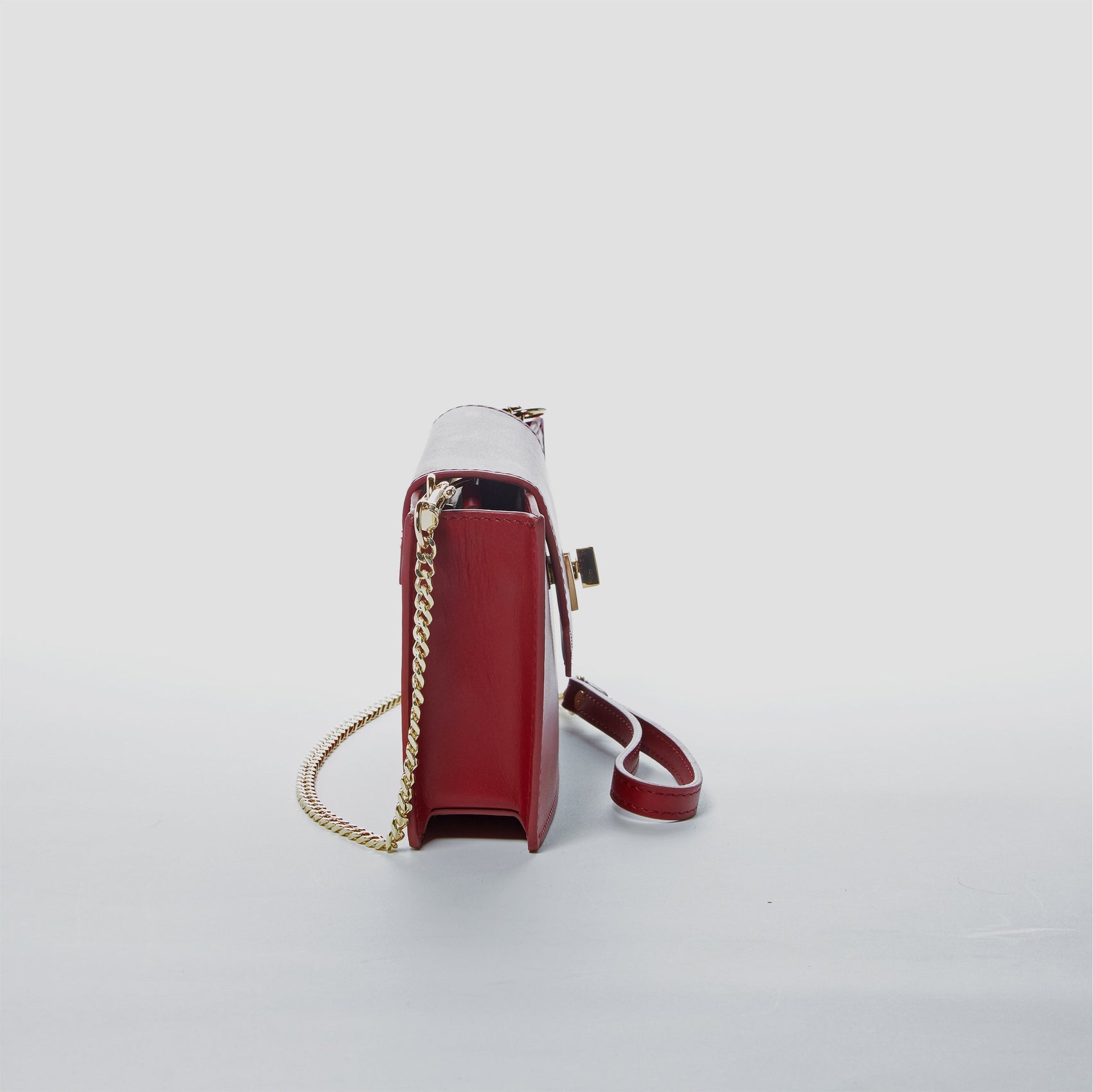 Mini Crossbody Bag Small Leather Burgundy Purse Wristlet Women's Handbag - RoshelLuxe.com
