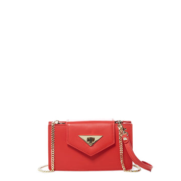 Mini Crossbody Bag Small Leather Red Purse Wristlet Women's Handbag