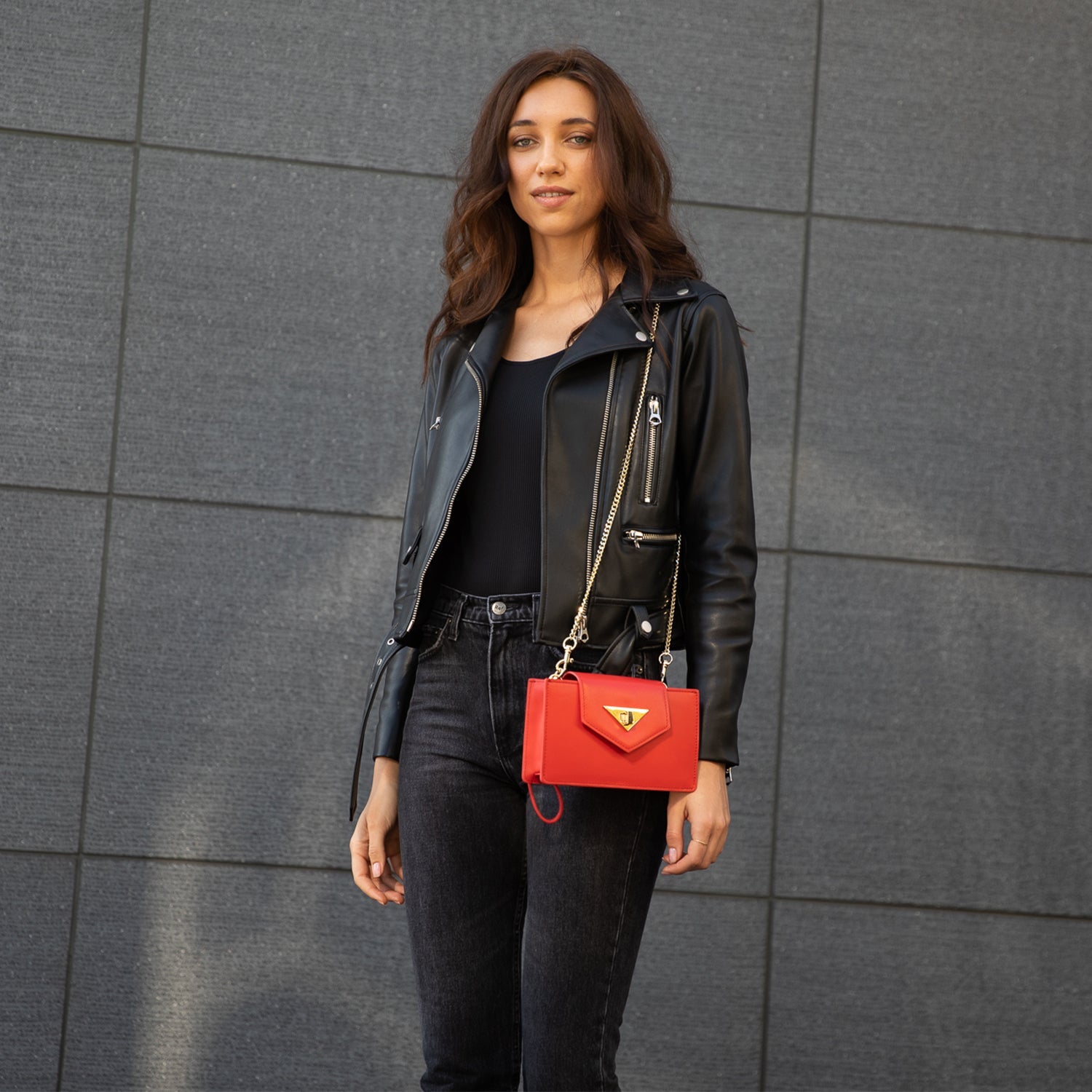 Mini Crossbody Bag Small Leather Red Purse Wristlet Women's Handbag - RoshelLuxe.com