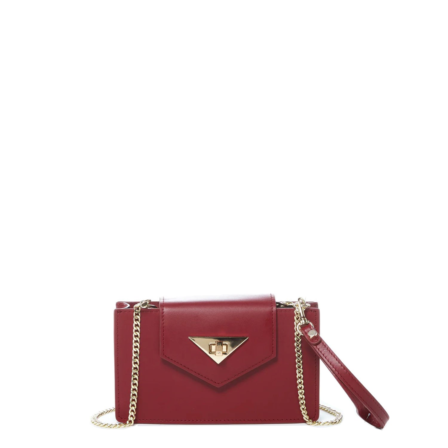Mini Crossbody Bag Small Leather Burgundy Purse Wristlet Women's Handbag - RoshelLuxe.com