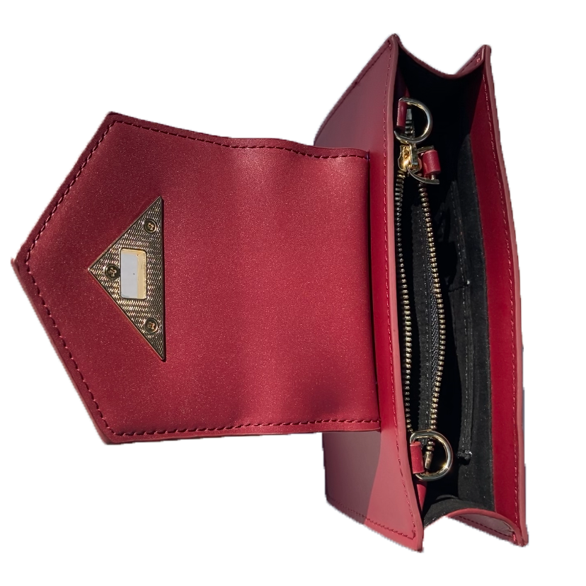 Mini Crossbody Bag Small Leather Burgundy Purse Wristlet Women's Handbag - RoshelLuxe.com