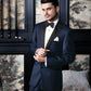 "Milan" Midnight Navy Tuxedo Jacket Peak (Separates) - RoshelLuxe.com