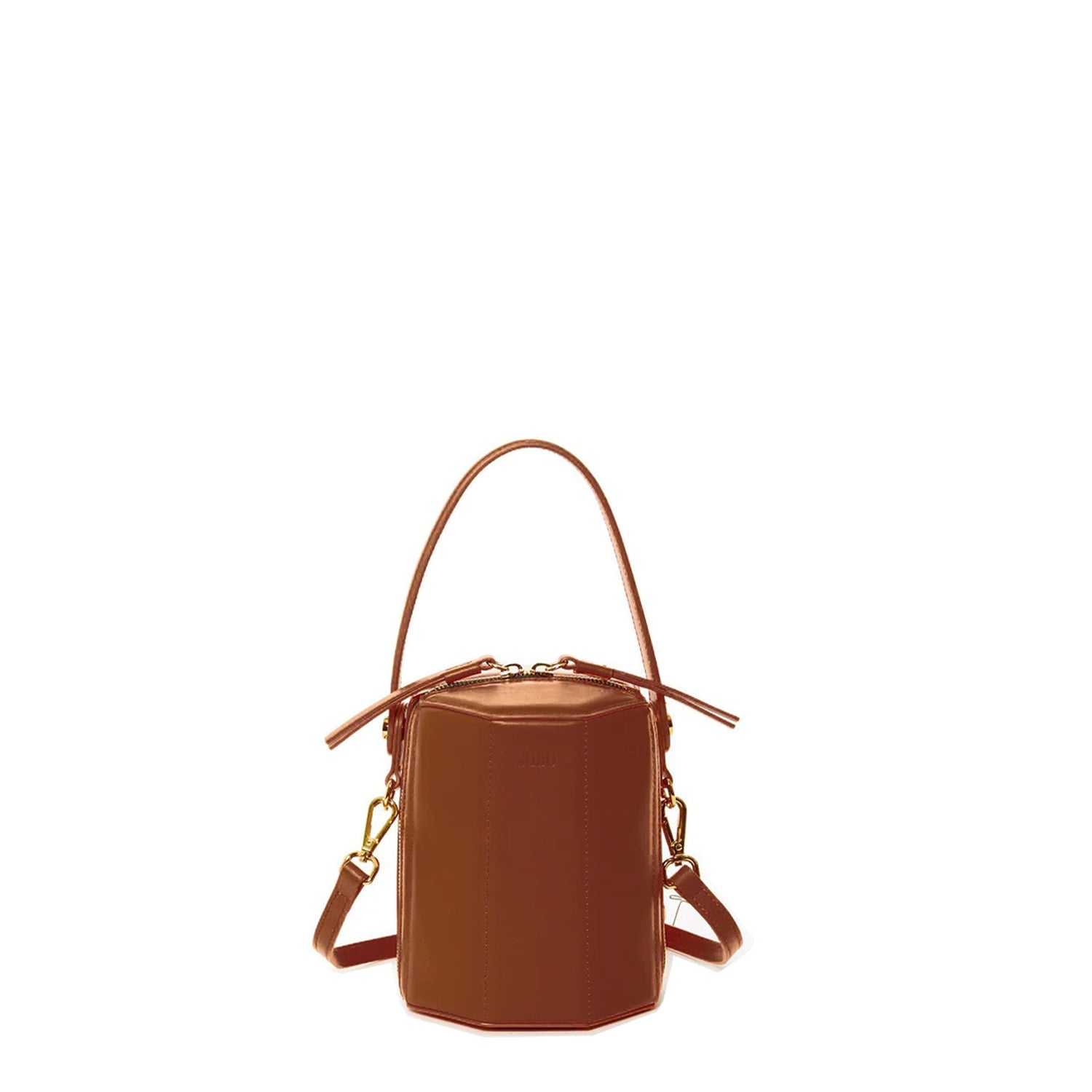Brown Leather Bucket Bag Small Crossbody Purse Women's Handbag