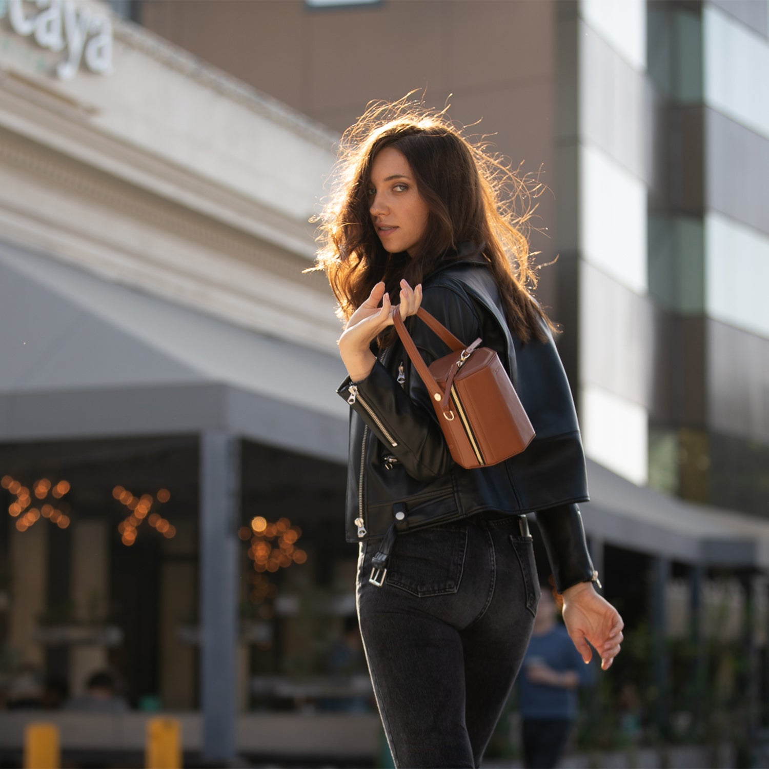 Brown Leather Bucket Bag Small Crossbody Purse Women's Handbag - RoshelLuxe.com