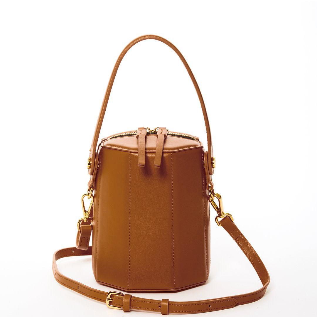 Brown Leather Bucket Bag Small Crossbody Purse Women's Handbag
