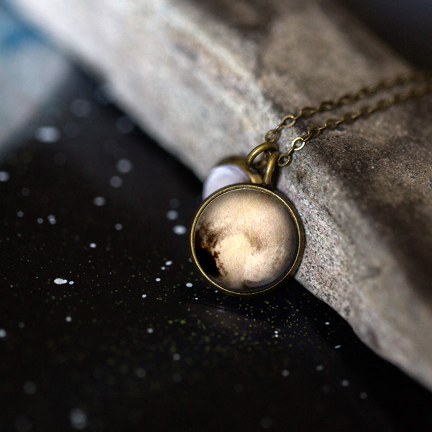 Pluto and Charon Layered Space Necklace - RoshelLuxe.com