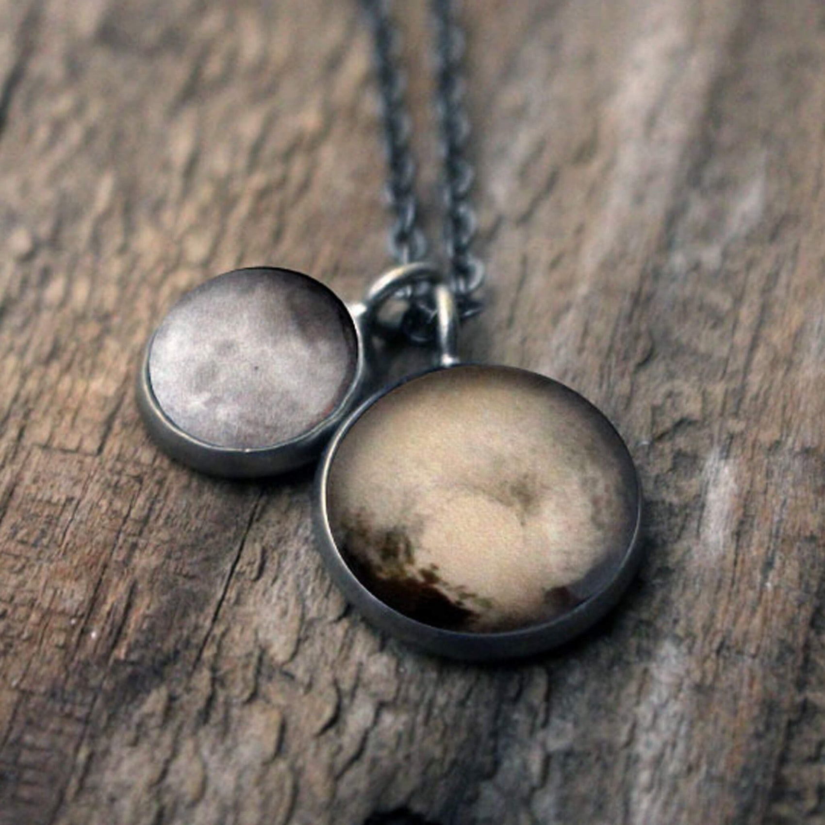 Pluto and Charon Layered Space Necklace - RoshelLuxe.com