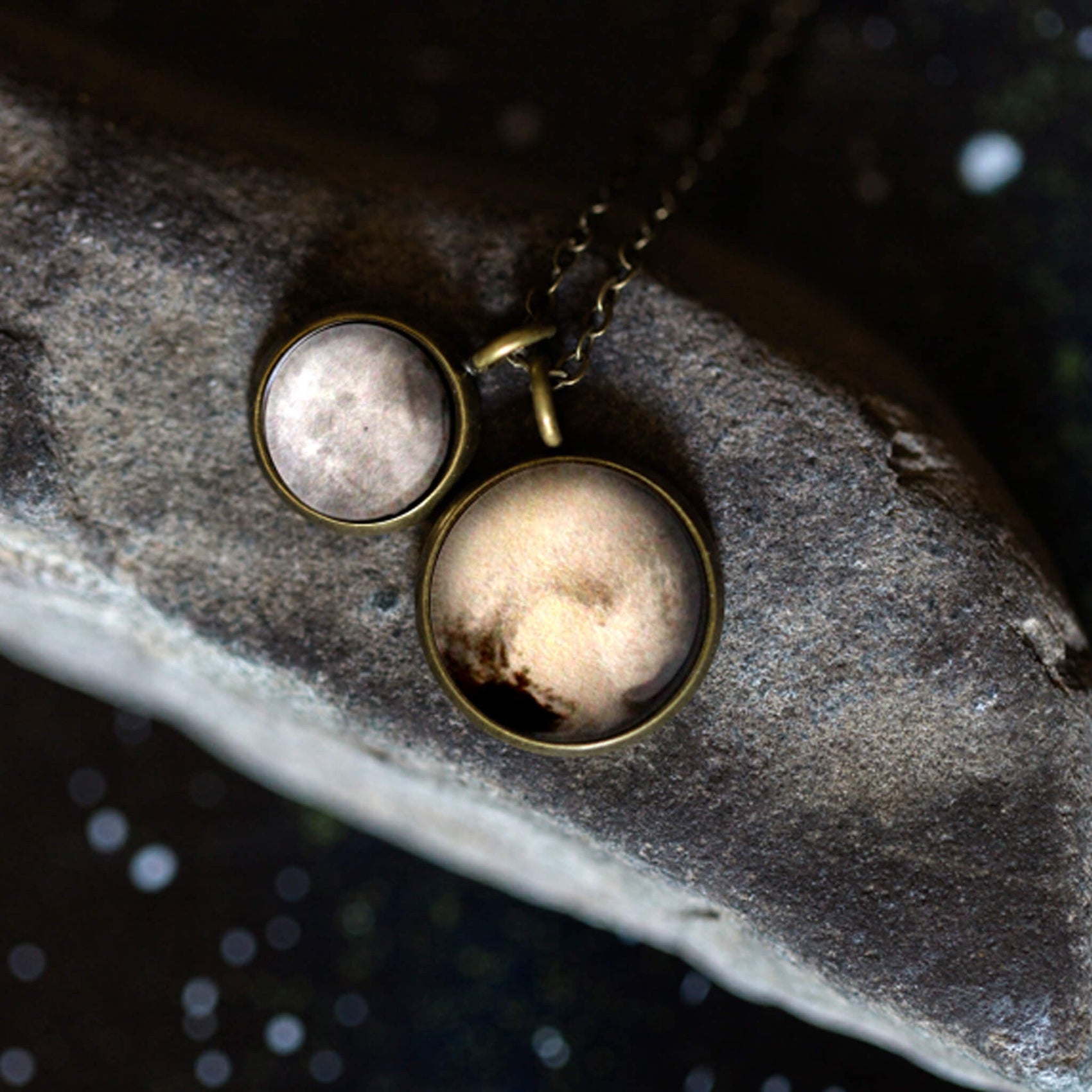 Pluto and Charon Layered Space Necklace - RoshelLuxe.com