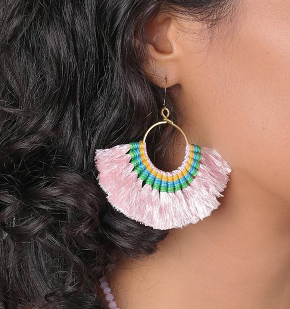 Tassel Fan Earrings - RoshelLuxe.com