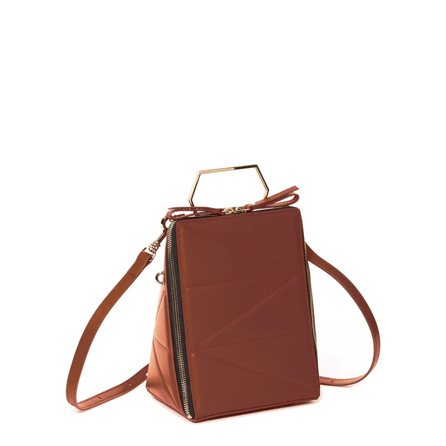 Brown Leather Backpack Purse for Women Unique Convertible Crossbody Bag - RoshelLuxe.com