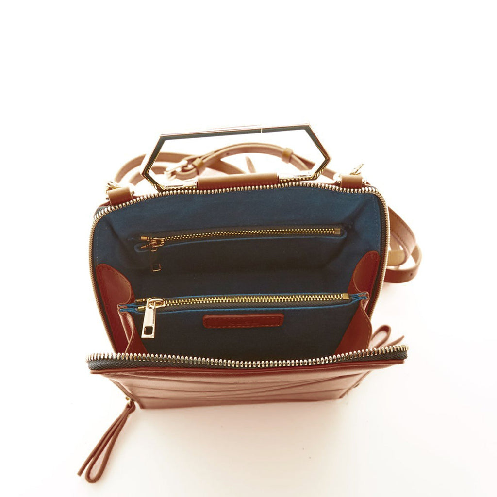 Brown Leather Backpack Purse for Women Unique Convertible Crossbody Bag