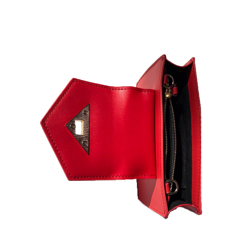 Mini Crossbody Bag Small Leather Red Purse Wristlet Women's Handbag - RoshelLuxe.com