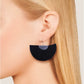 Silver Half Moon Fan Earrings - RoshelLuxe.com