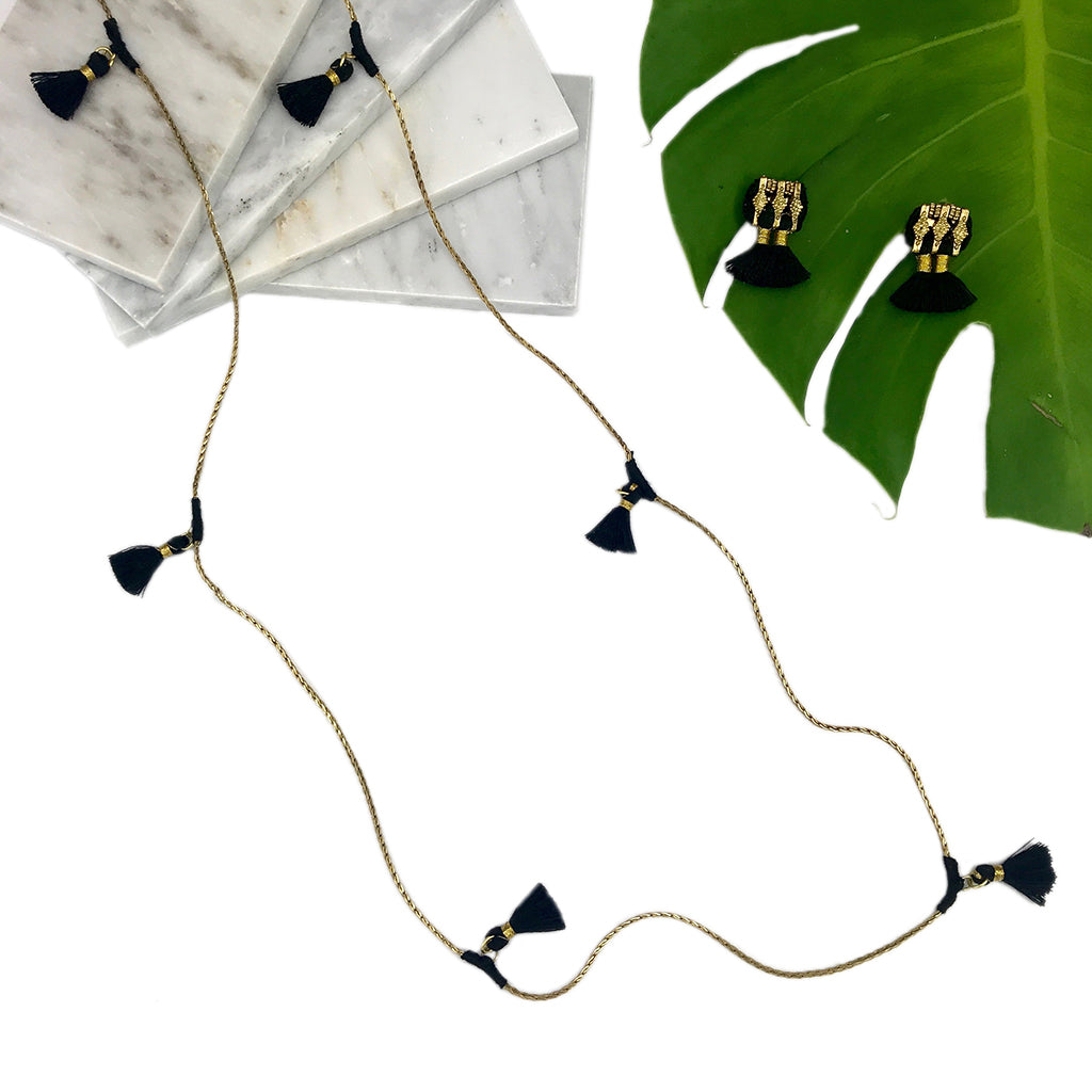 Ananya Tassel Necklace - RoshelLuxe.com