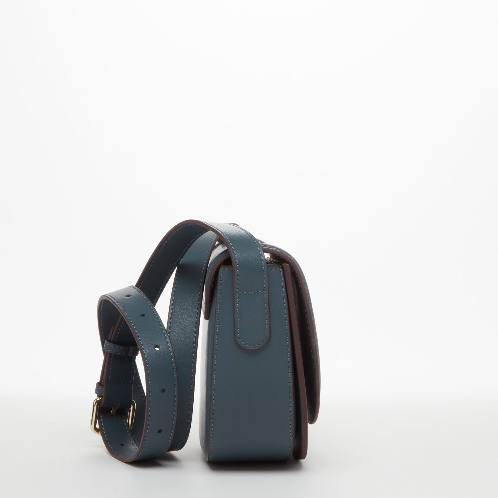 Leather Saddle Bag Blue Crossbody Purse - RoshelLuxe.com