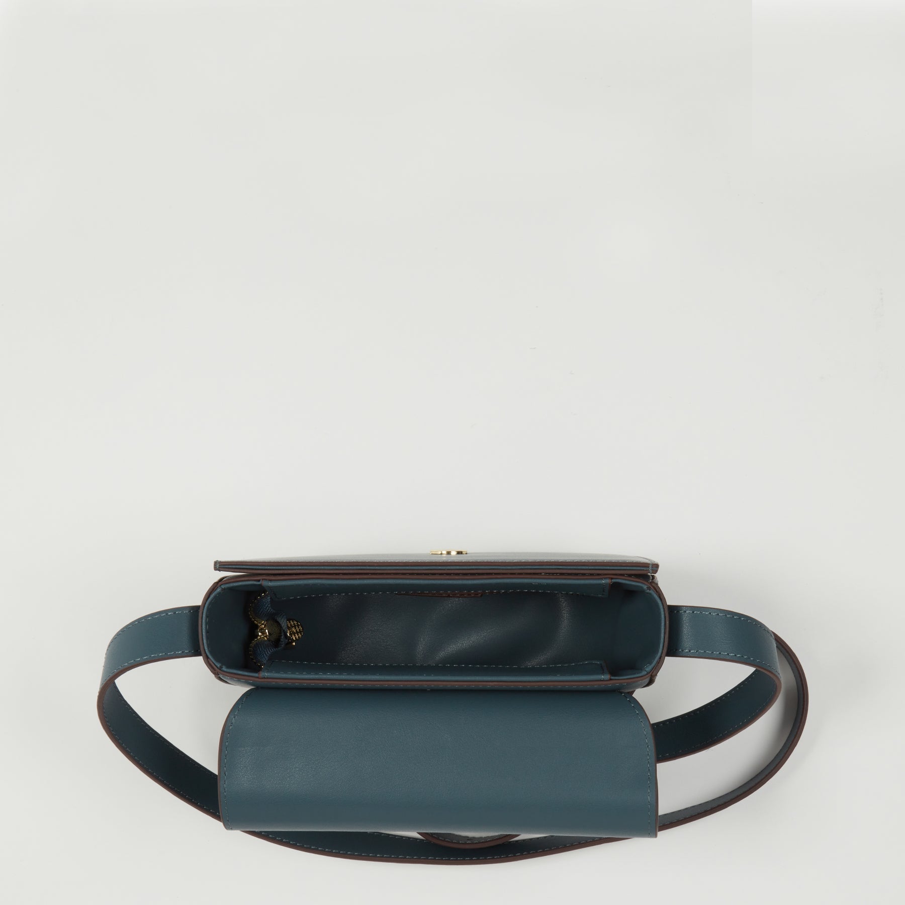 Leather Saddle Bag Blue Crossbody Purse