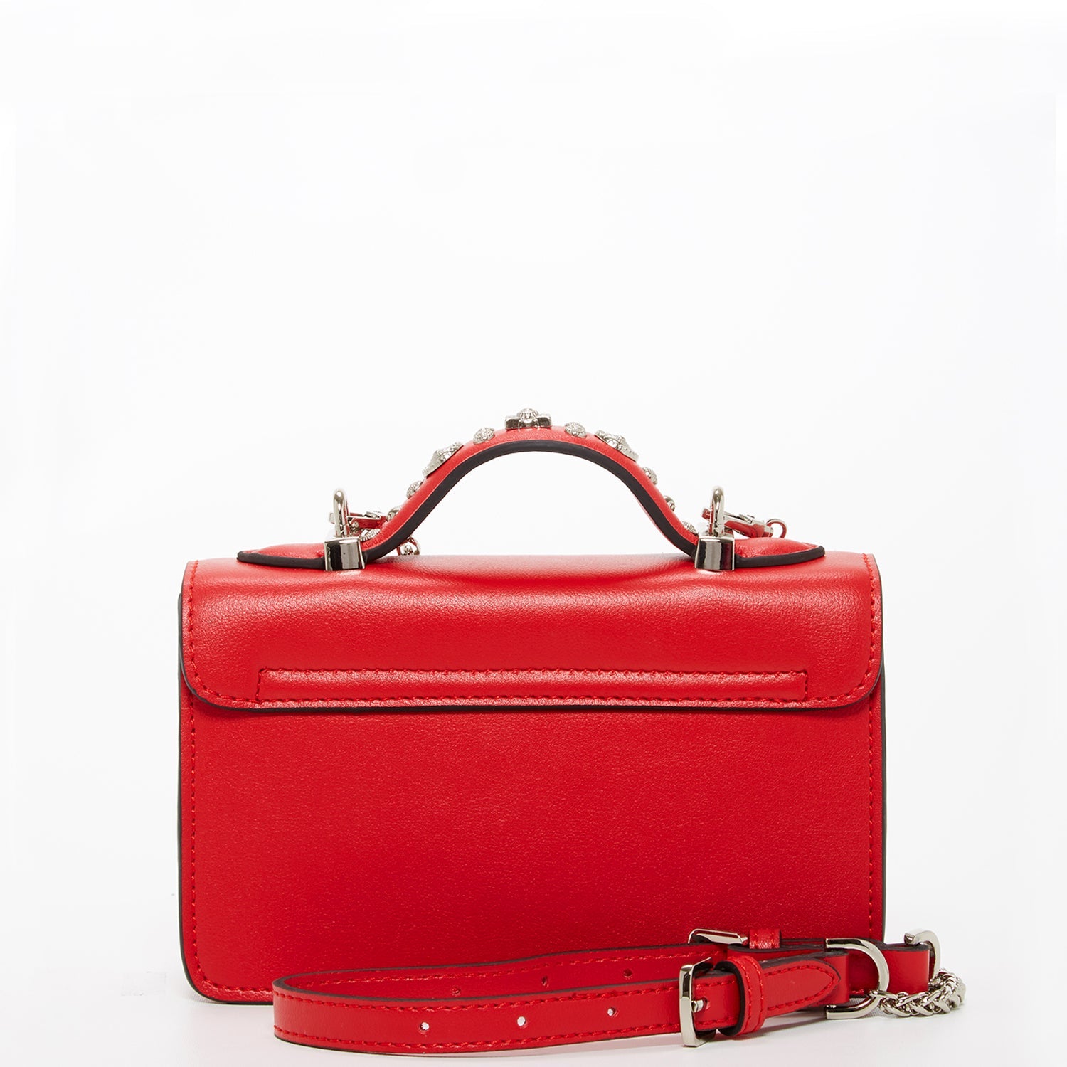Studded Small Leather Crossbody Bag Red Purse - RoshelLuxe.com