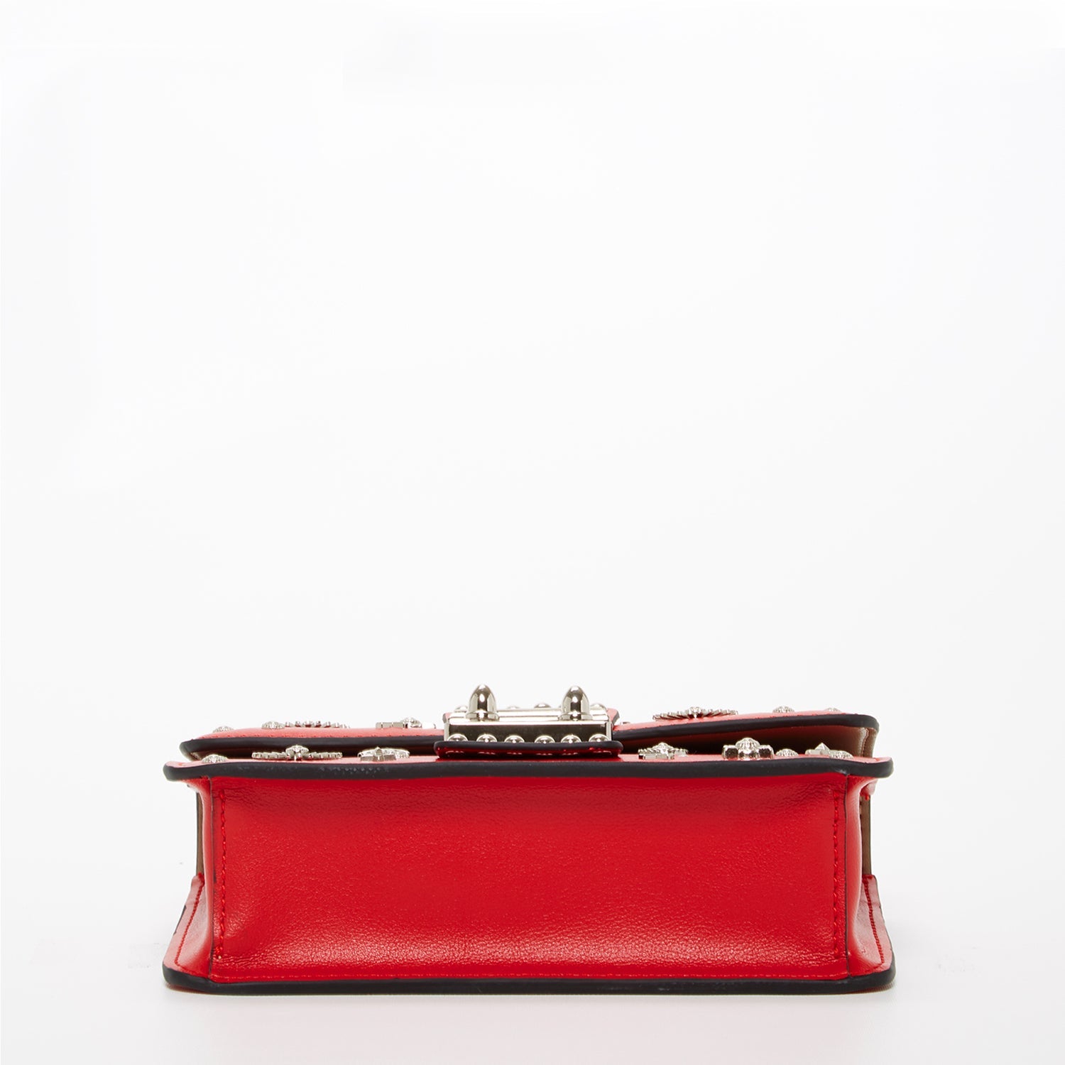 Studded Small Leather Crossbody Bag Red Purse