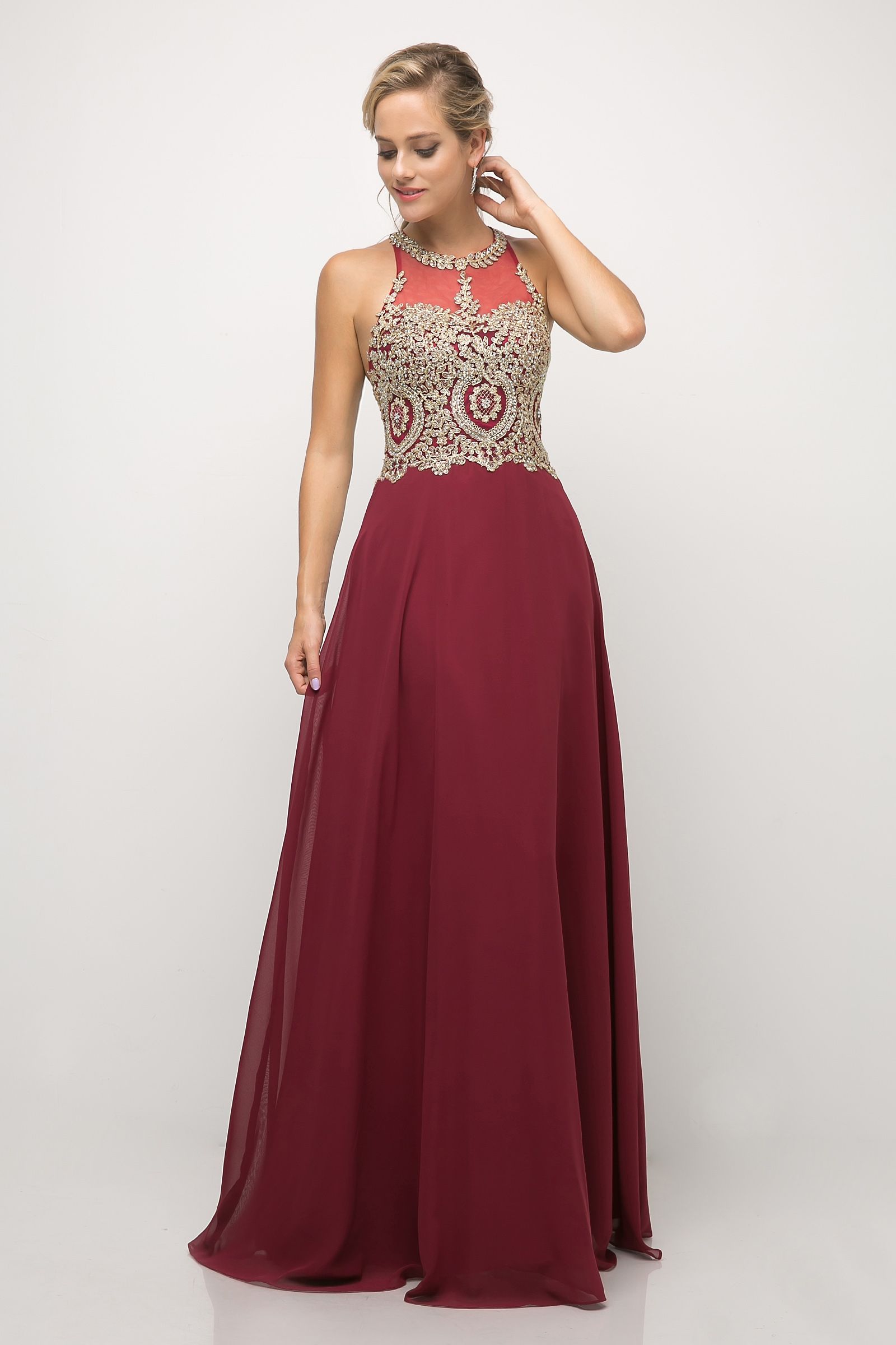 A-Line Chiffon Dress - RoshelLuxe.com