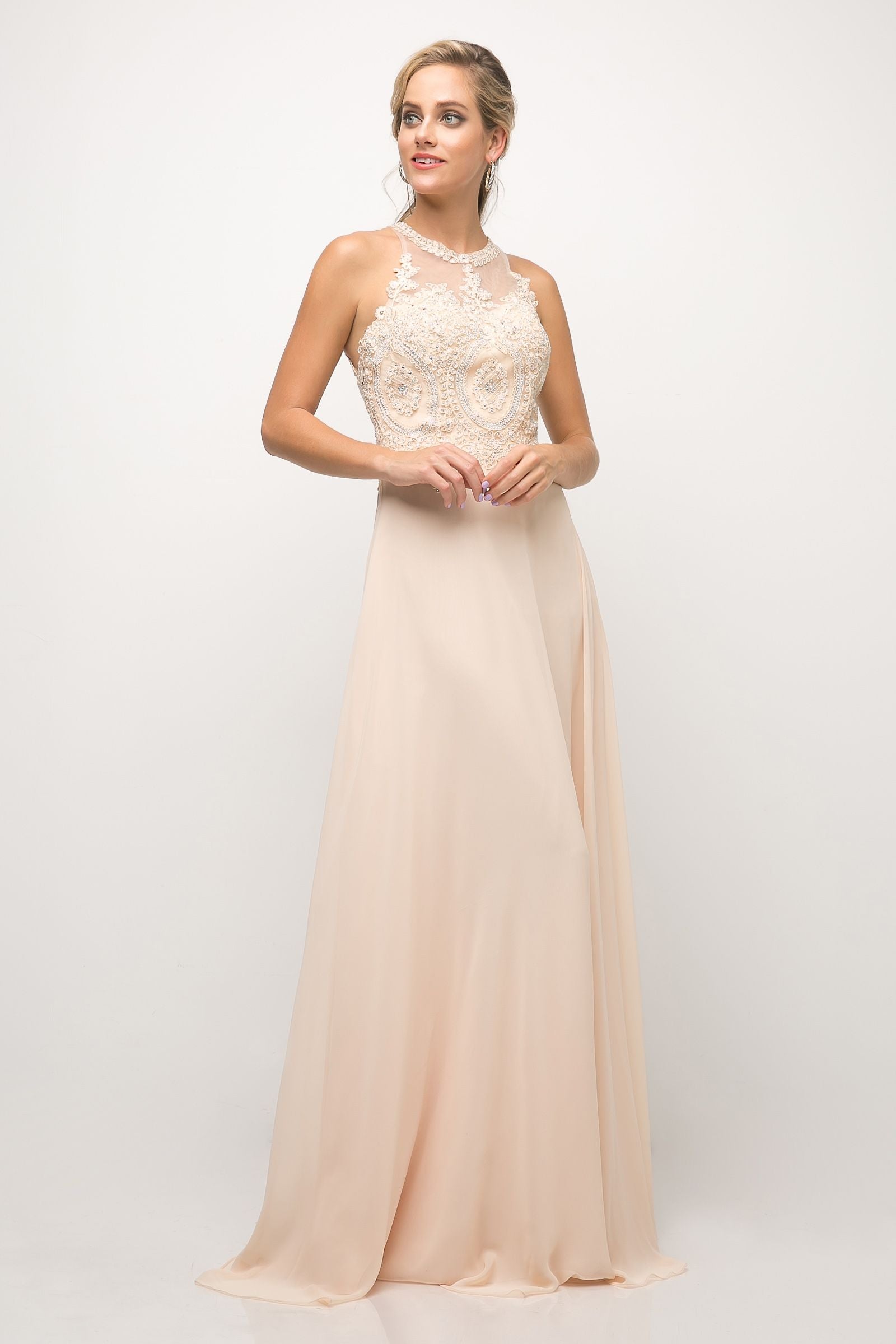 A-Line Chiffon Dress - RoshelLuxe.com