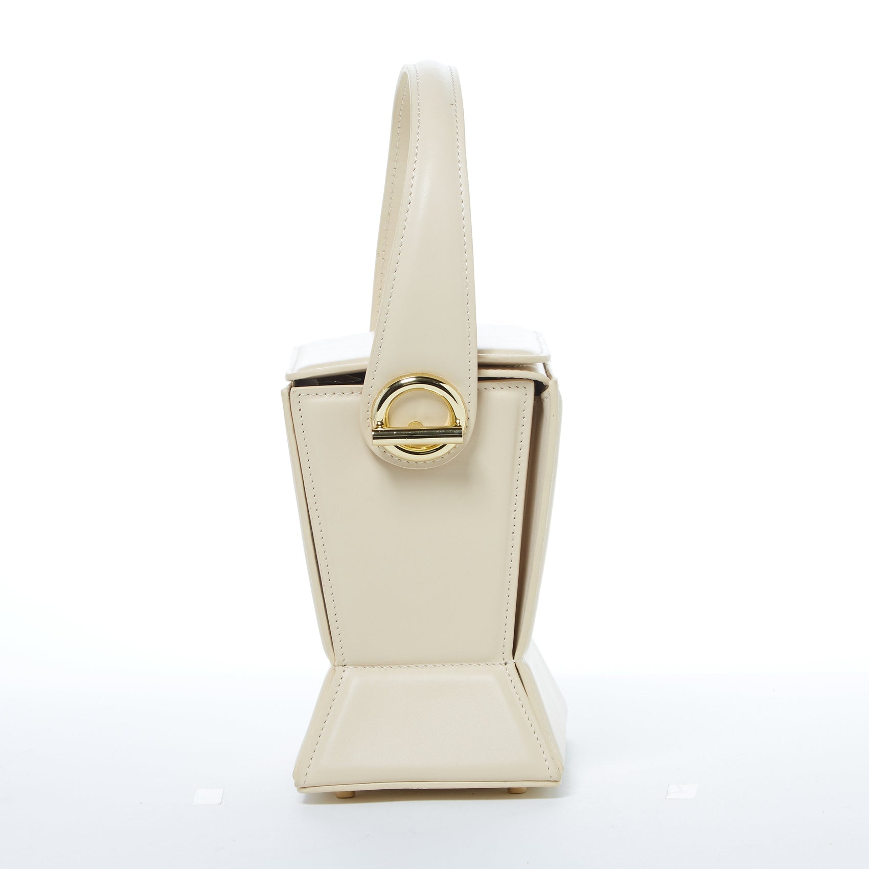 Cream Leather Bucket Bag Off White Unique Leather Crossbody Purse Women's Handbag - RoshelLuxe.com
