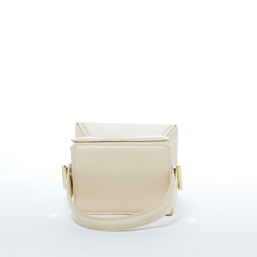 Cream Leather Bucket Bag Off White Unique Leather Crossbody Purse Women's Handbag