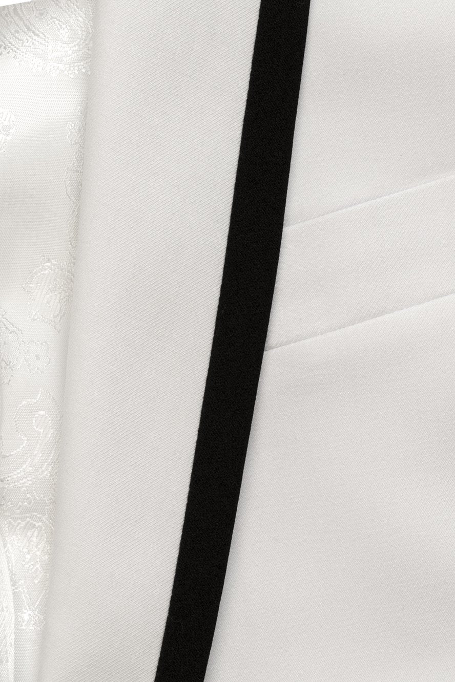 "Xavier" White Tuxedo Jacket - RoshelLuxe.com